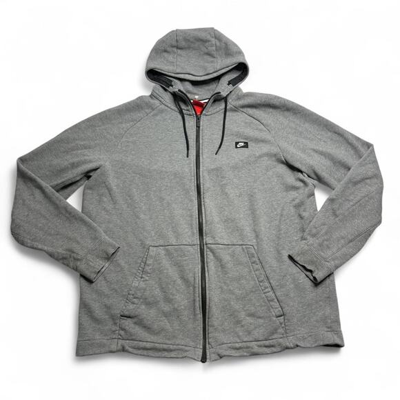 Nike Other - Nike Grey Full Zip Hoodie XXL Embroidered Logo Fleece Streetwear